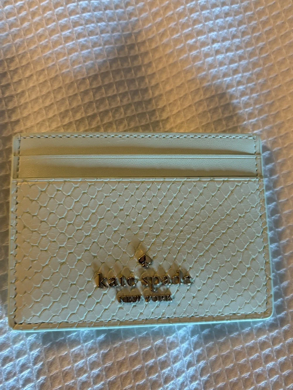 NWT Kate Spade Snake Small Slim Card Holder• Lime frosting with snake print